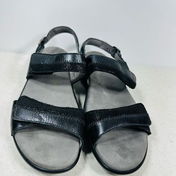 SAS Nudu Heel Strap Sandal Size 7 1/2 N Midnight Black Made In USA EUC - Picture 3 of 8